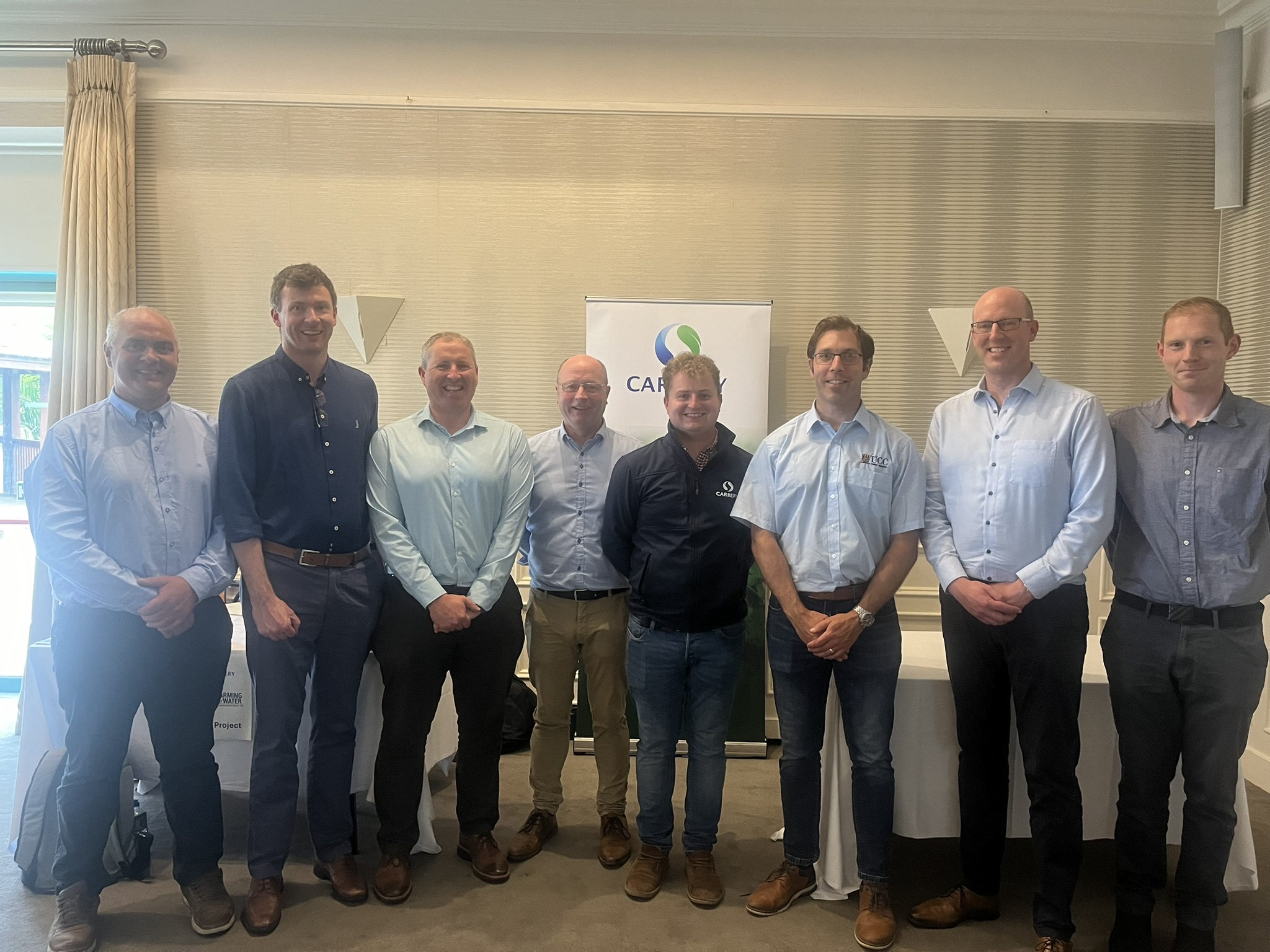 8 people representing the Carbery organisers and members of the panel at the Carbery Slurry Solutions event in Rosscarbery on 25 June